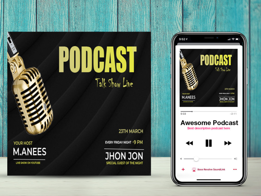 An exceptional podcast cover art Upwork