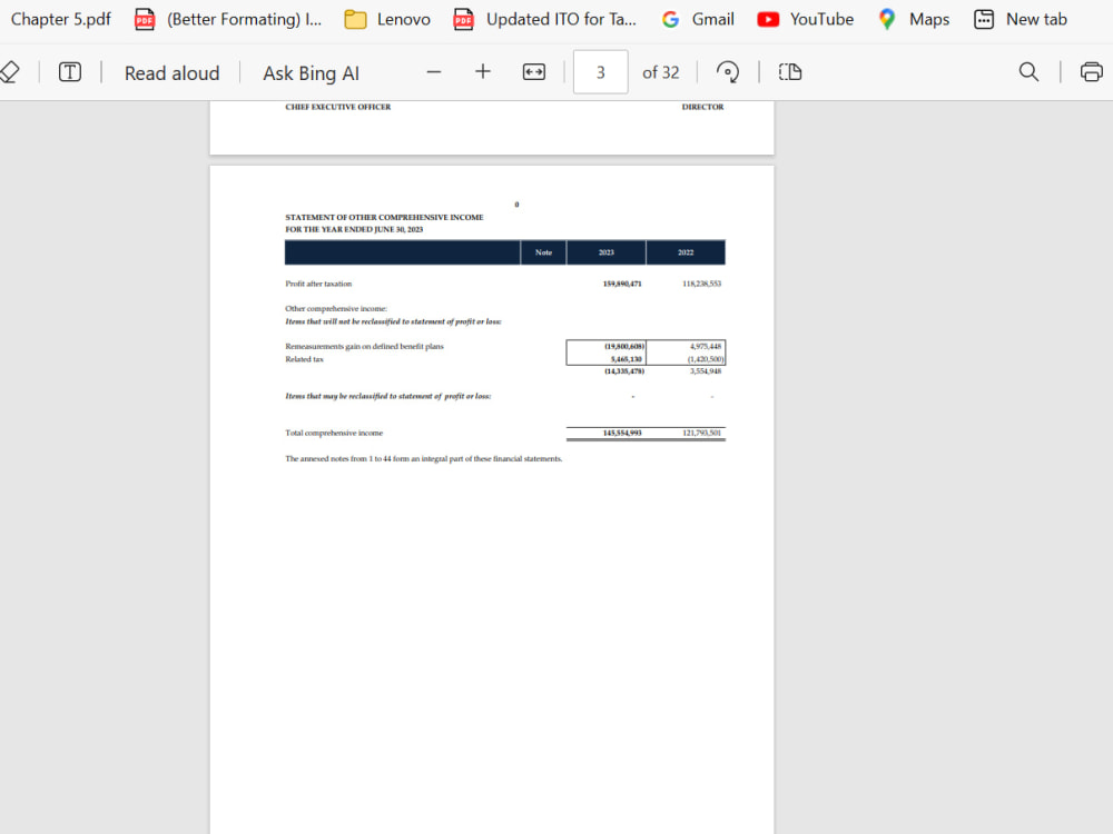 Complete Financial Statement from Scratch Upwork