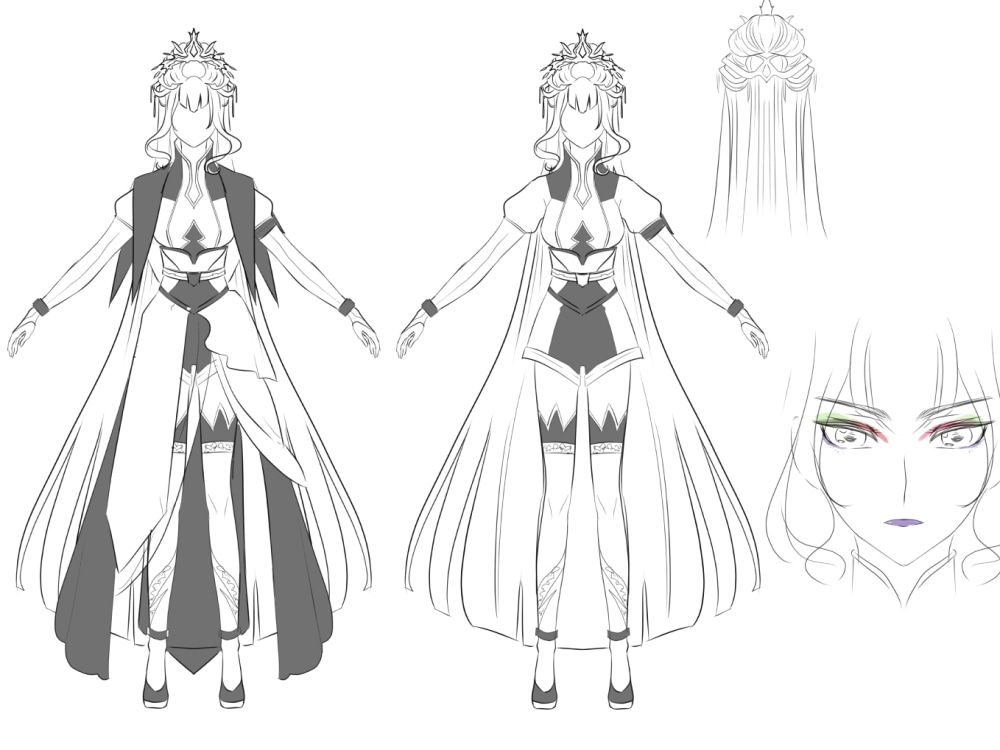 Animemanga Style Character Design Sheets Upwork 