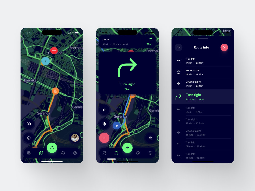 Design geolocation/navigation, logistics, tracking, traffic, map/street