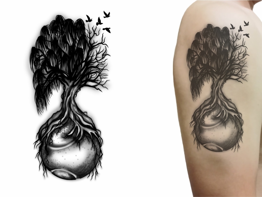 A detailed realism custom tattoo design | Upwork