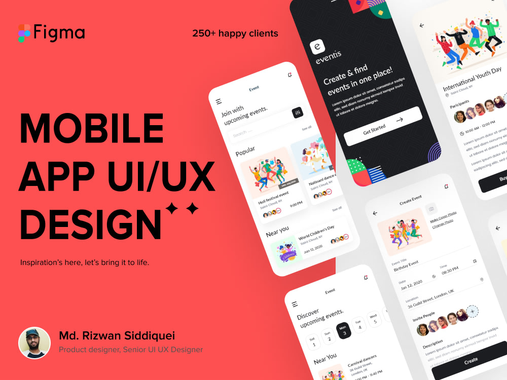 Mobile app ui ux design in figma