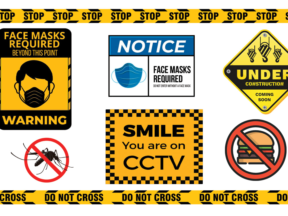 Caution sign Safety board Warning and Hazard Poster Designs