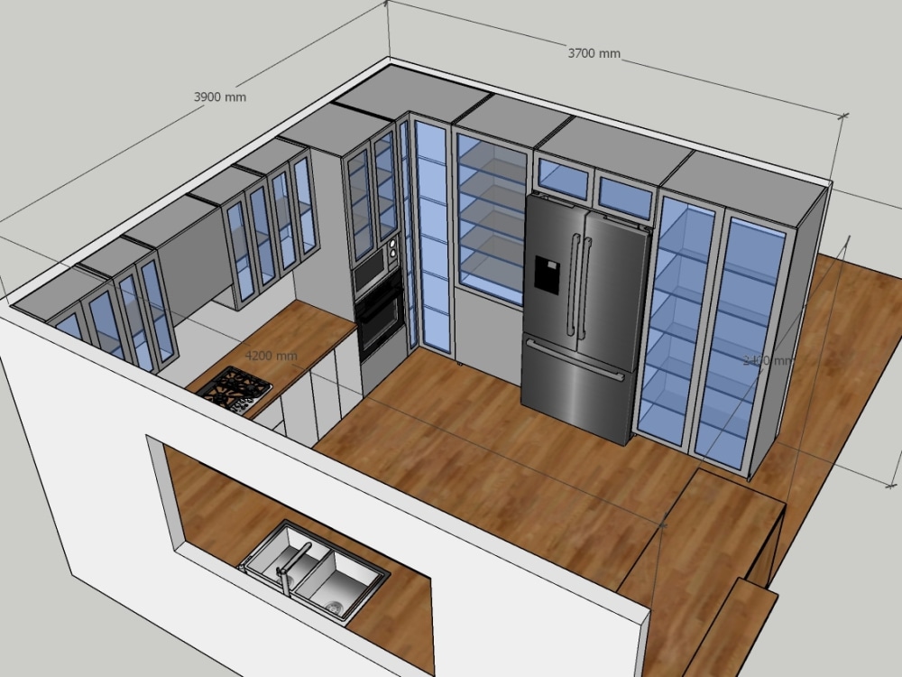 Kitchen 3D design, 2D Layout and manufacturing millwork drawings | Upwork