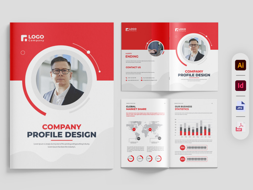 Company profile brochure design white paper catalog or business profile ...