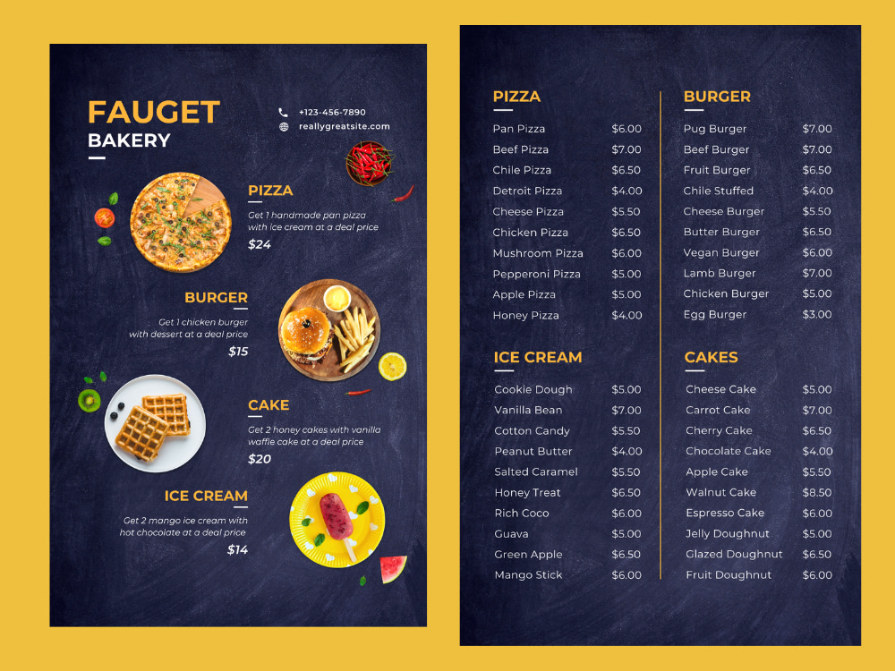An eyecatching Restaurant Menu Design Upwork