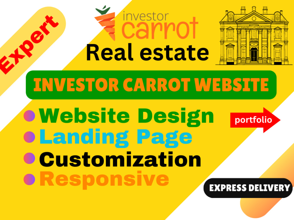 Investor carrot real estate website landing page fast Upwork