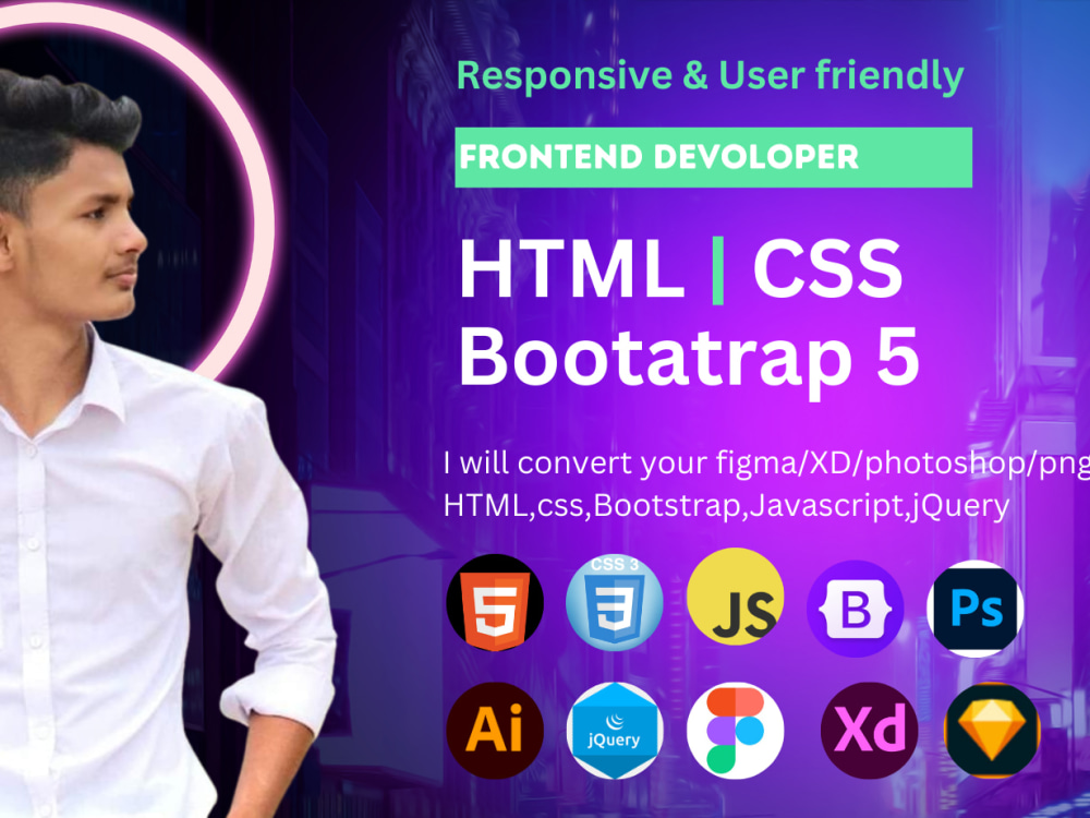 Frontend Devoloper psd to html5 ,figma to html5 responsive design | Upwork