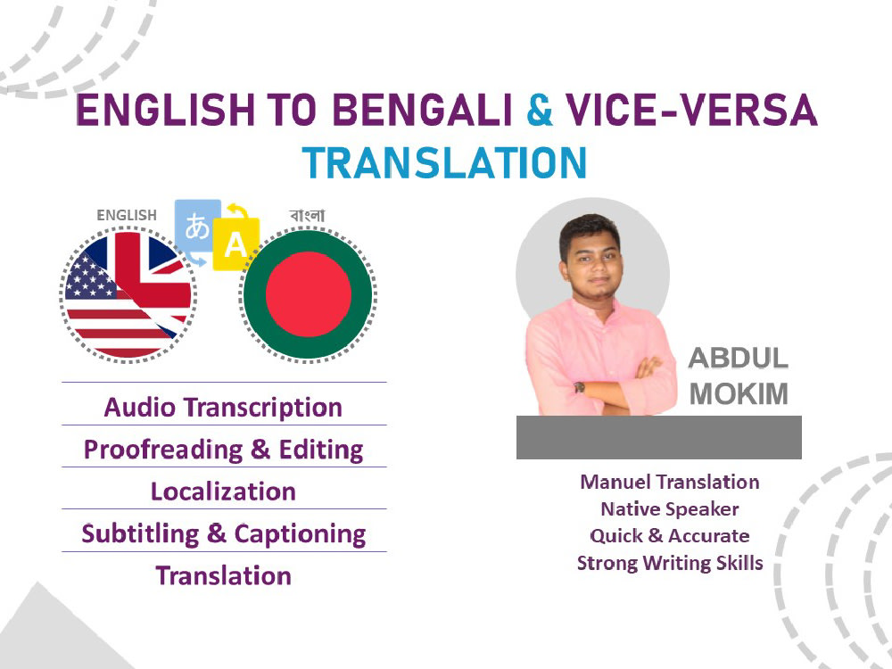 Accurate & Quick English to Bengali (Bangla) Translation Upwork