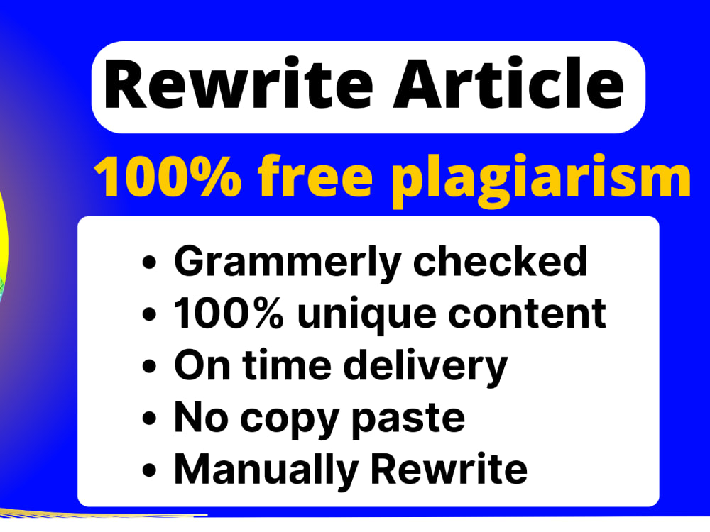 Perfect any kind of article rewriting | Upwork