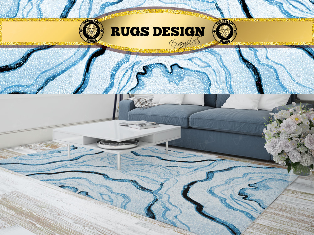 A beautiful rug design. Hand drawn carpet design. Unique carpet design
