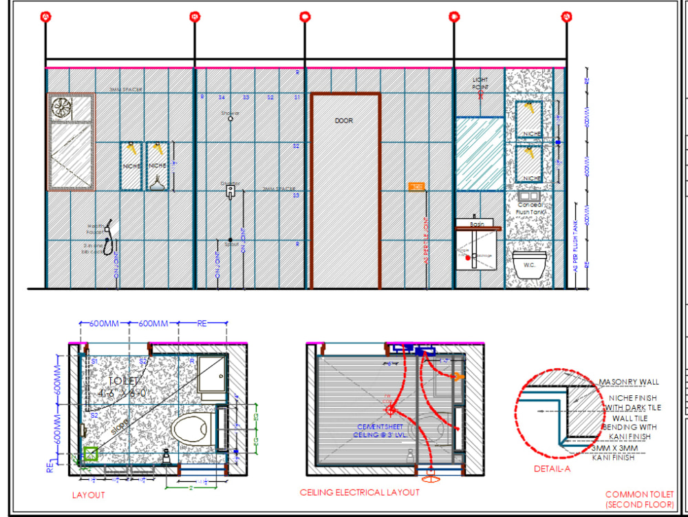 A luxurious bathroom, Rest room, Toiletry design, Powder room, 2D, 3D | Upwork