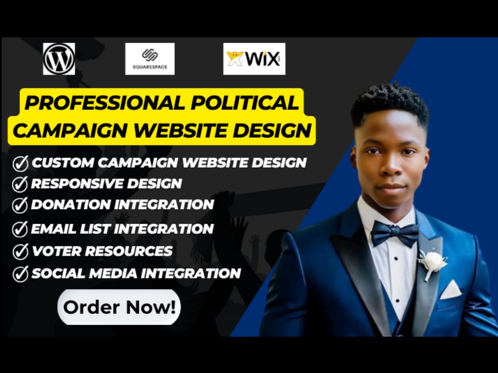 A professional political campaign website, political website design