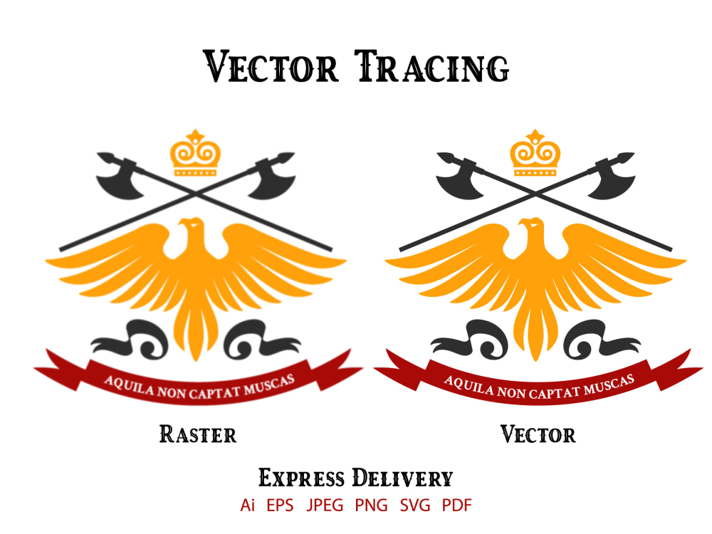 your logos converted from low resolution to high resolution. Upwork