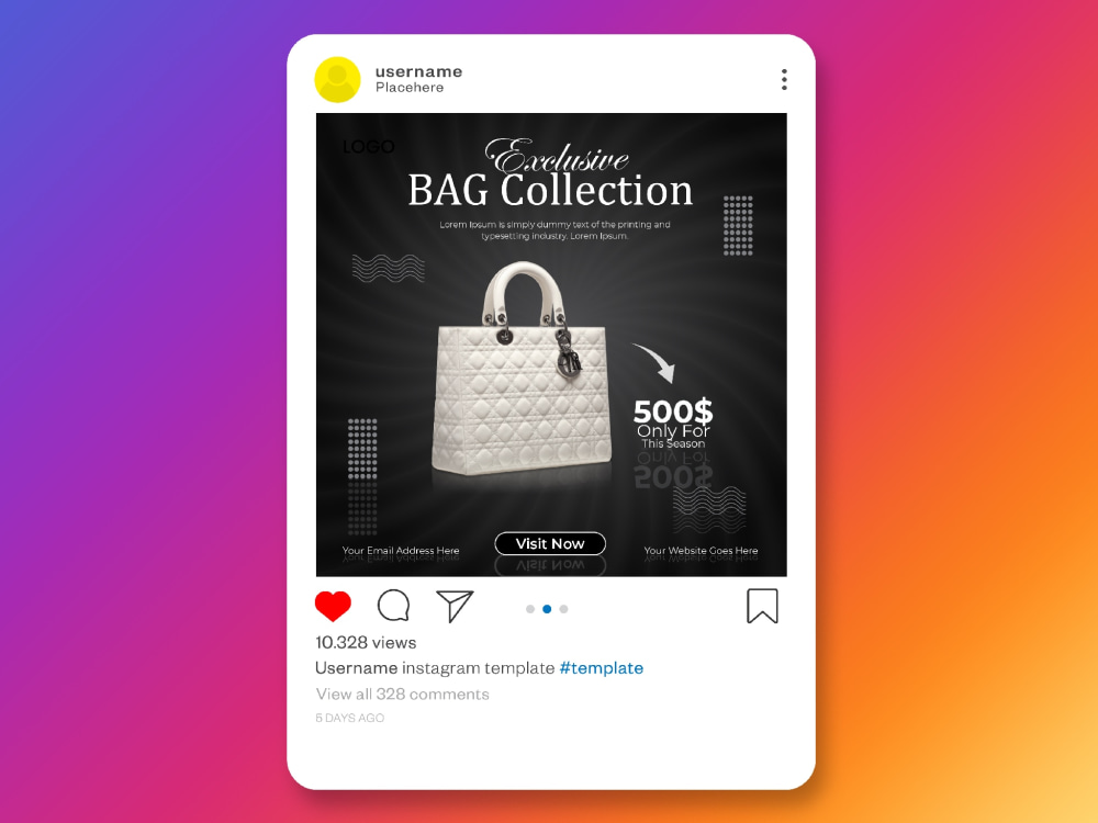 bags ads instagram post Template