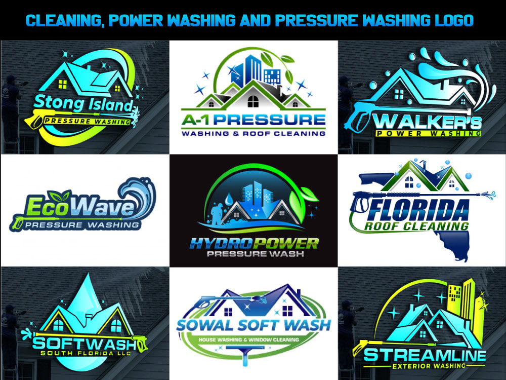 Cleaning, power washing and pressure washing logo | Upwork