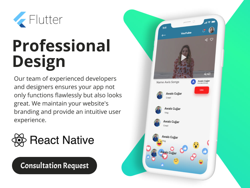 Flutter/React Native mobile app of your website | Upwork