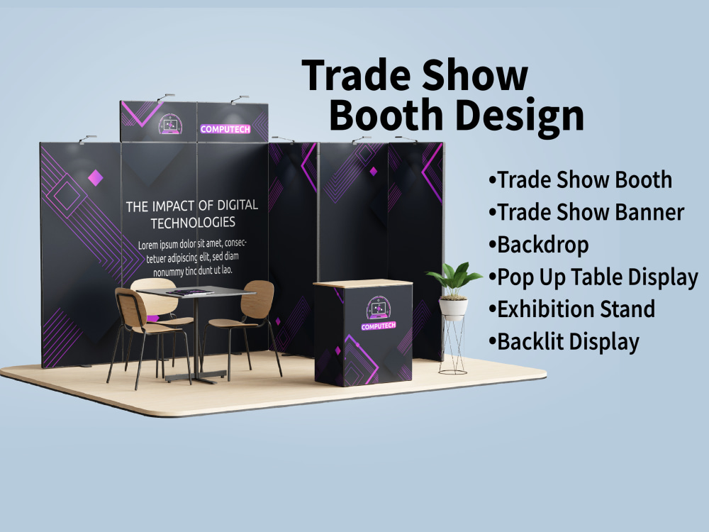 Attractive trade show booth design, backdrop & exhibition design Upwork