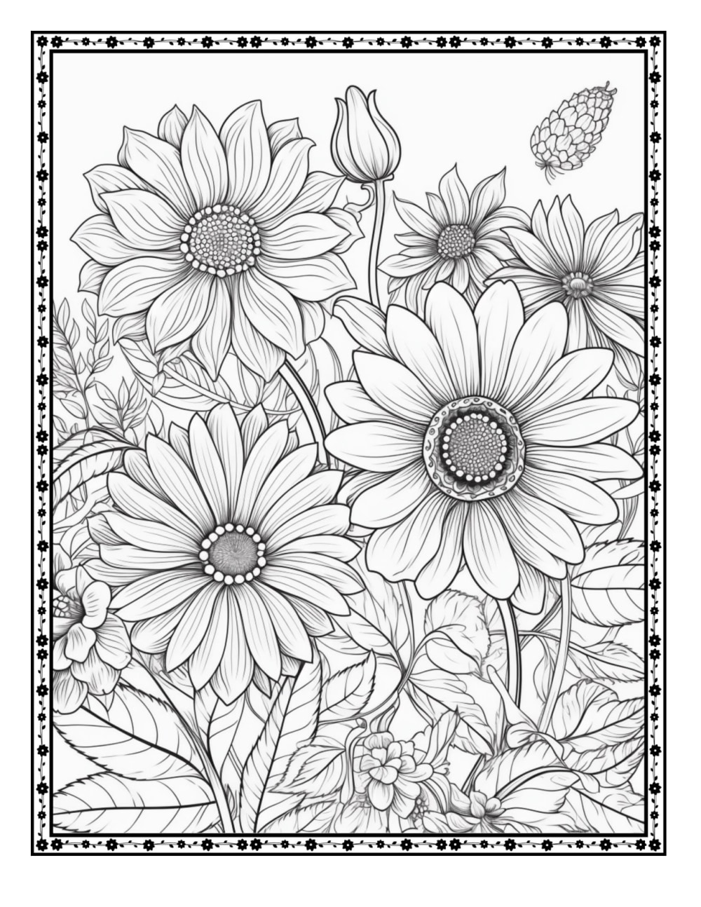 Coloring Pages for Adults Bundle Printable Floral Coloring Book