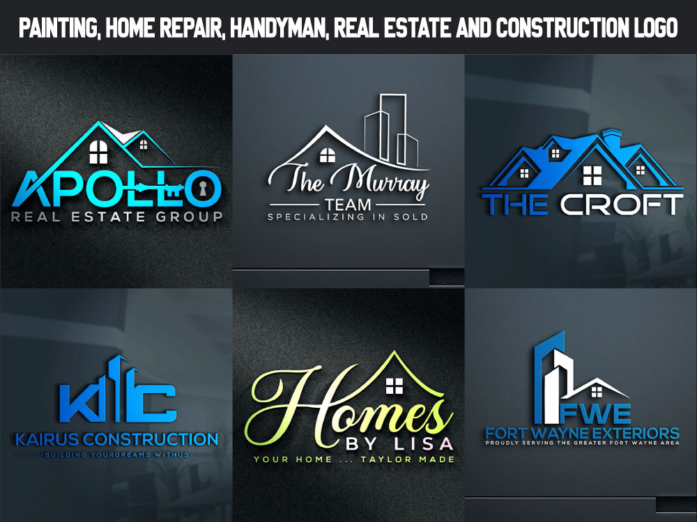 Painting, home repair, handyman, real estate and construction logo Upwork