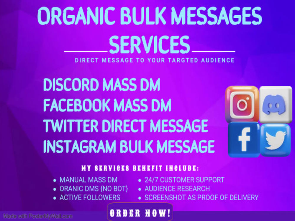 Social media mass direct message Upwork