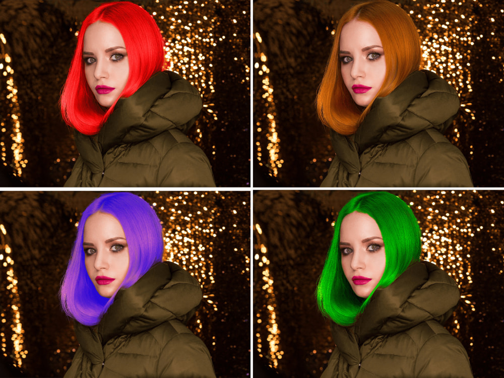 Change hair color and dress color in Upwork