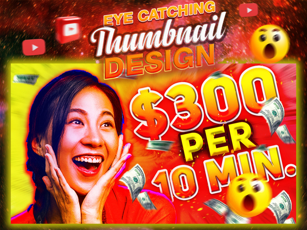 An outstanding eye catching youtube thumbnail design Upwork