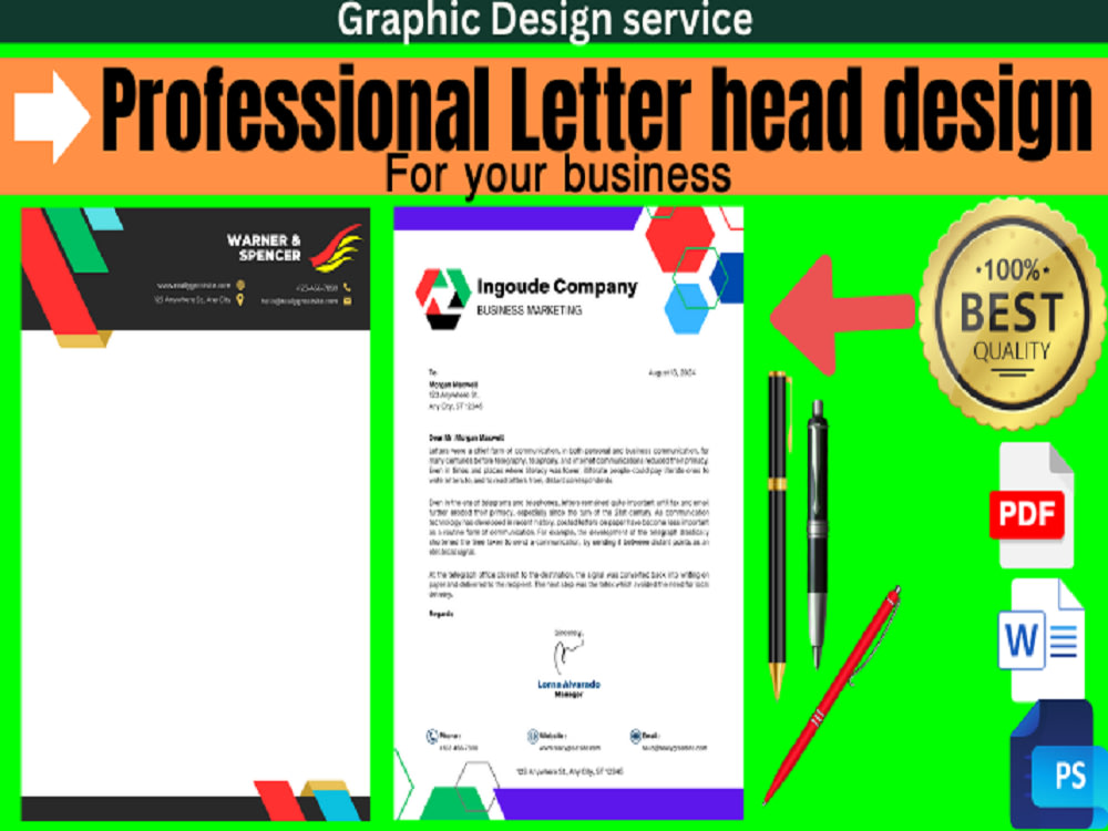 Design professional letterhead and stationery in Word format Upwork