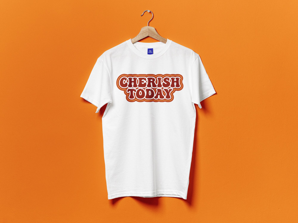 A custom hand lettering, retro hippie, cute typography font logo design ...