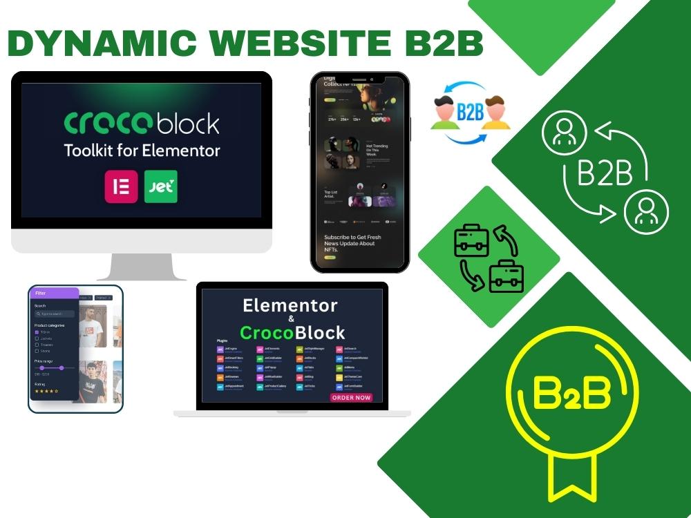 B2B wordpress website by elementor pro with crocoblock or jet engine ...