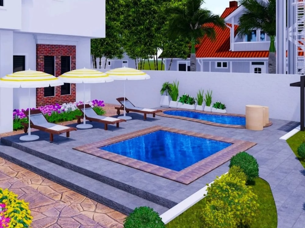 Landscape garden deck front and backyard design as a landscape architect Upwork