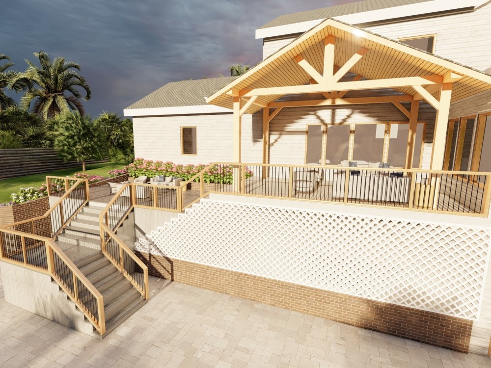 Landscape garden deck front and backyard design as a landscape architect Upwork