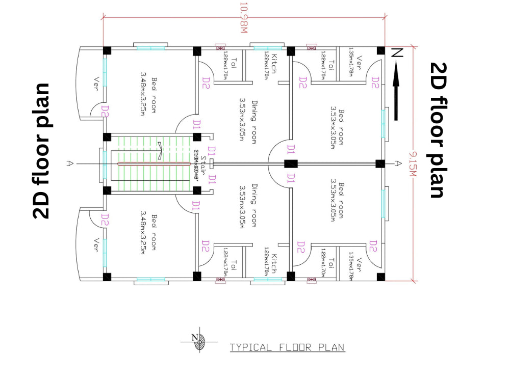 2d Floor Plan And Detailed Working Drawing In AutoCAD Upwork