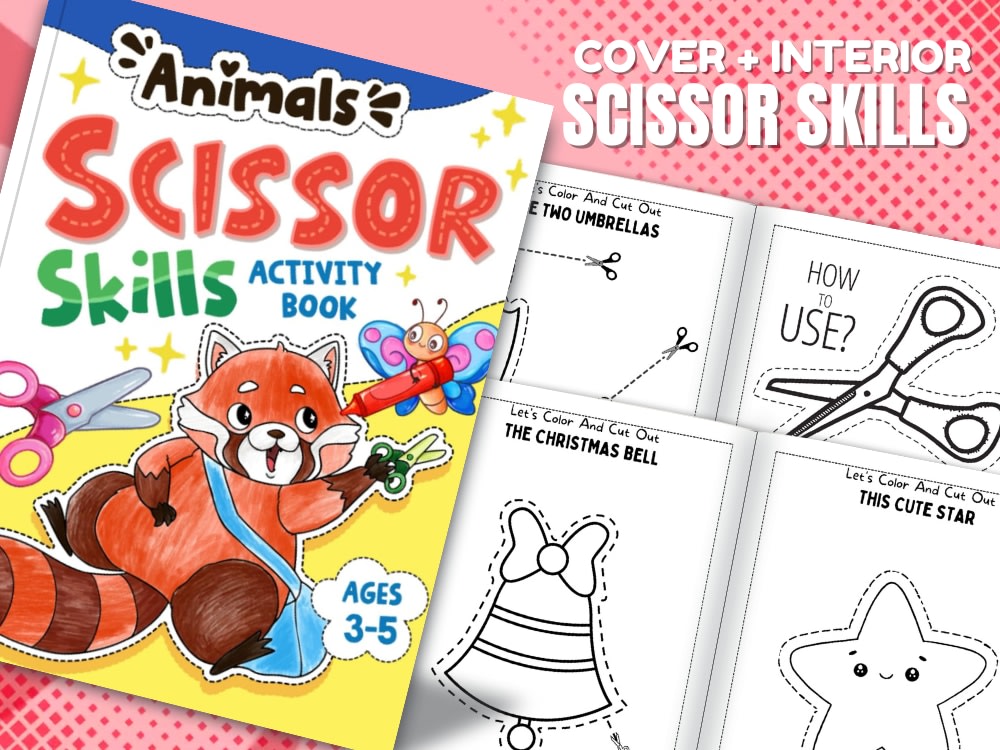 Make scissors skill dot marker coloring book pages for kdp