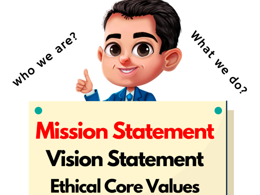 Eyecatching Vision Mission Statement along with Core Values, Taglines