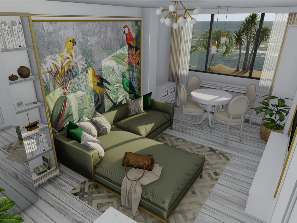 A great 3D renderings for your Kitchen & Living room!!! | Upwork