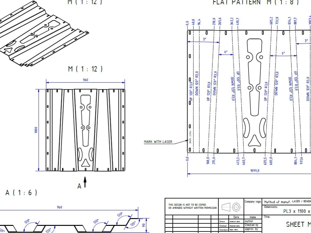 Any sheet metal design dxf 3d model Upwork