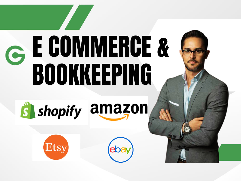 setup, bookkeeping, Shopify, Amazon, eBay, Etsy in Quickbooks Upwork