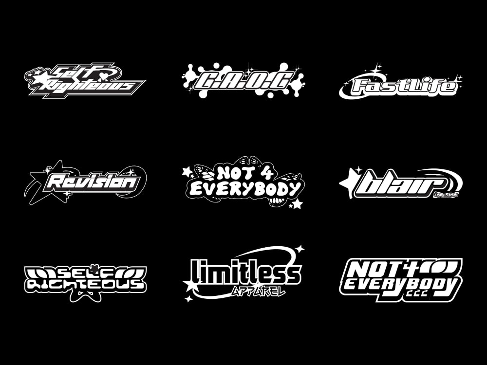 Custom urban y2k clothing logo for a T-shirt and streetwear brand | Upwork