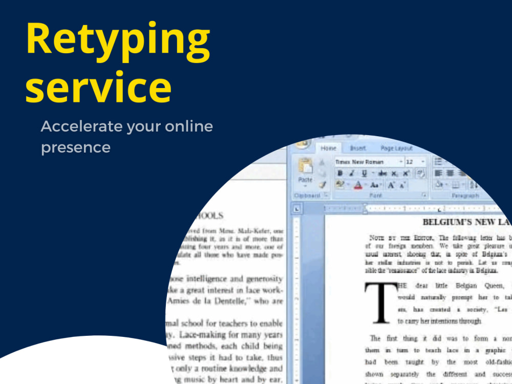 Retyping Examples Data entry and retyping documents | Upwork