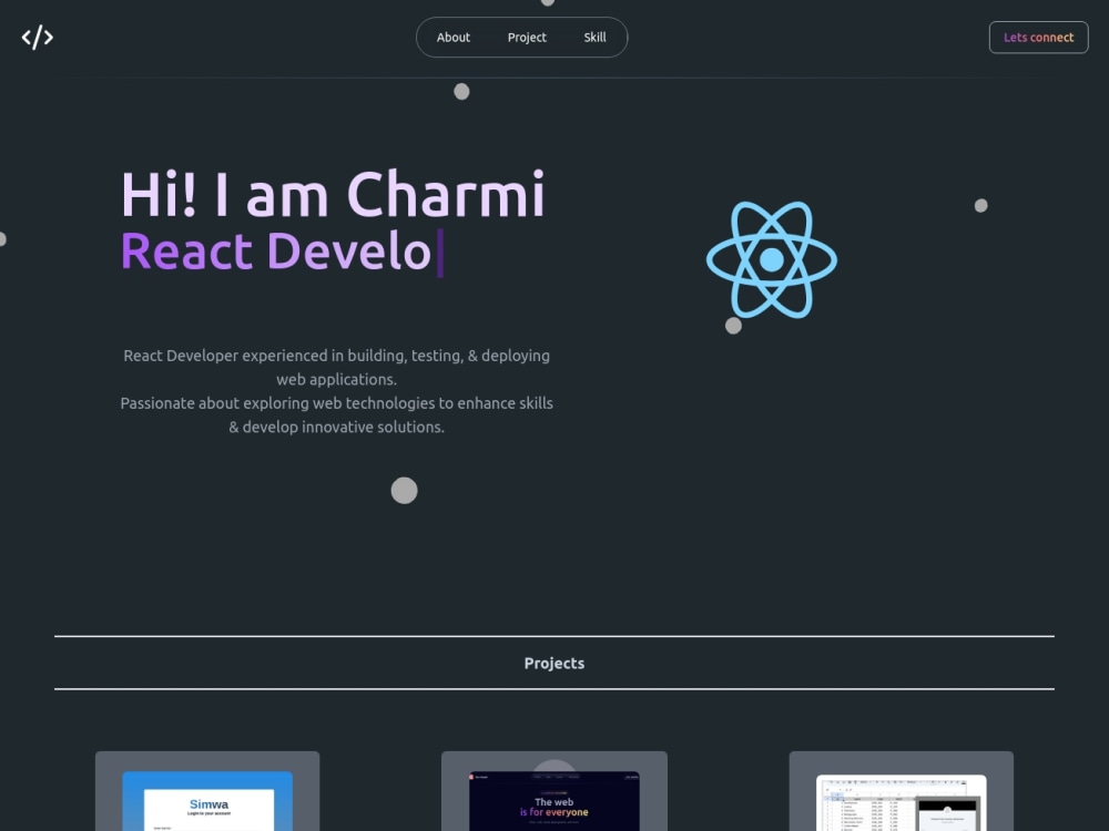 Static Portfolio Site with 3D background effect in React | Upwork