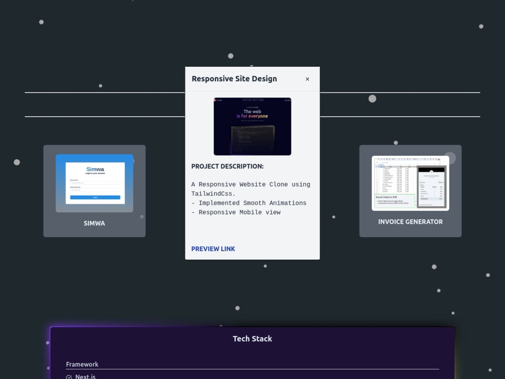 Static Portfolio Site with 3D background effect in React | Upwork