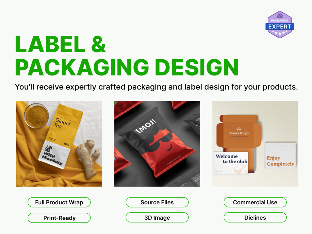 Bright packaging and label design Upwork