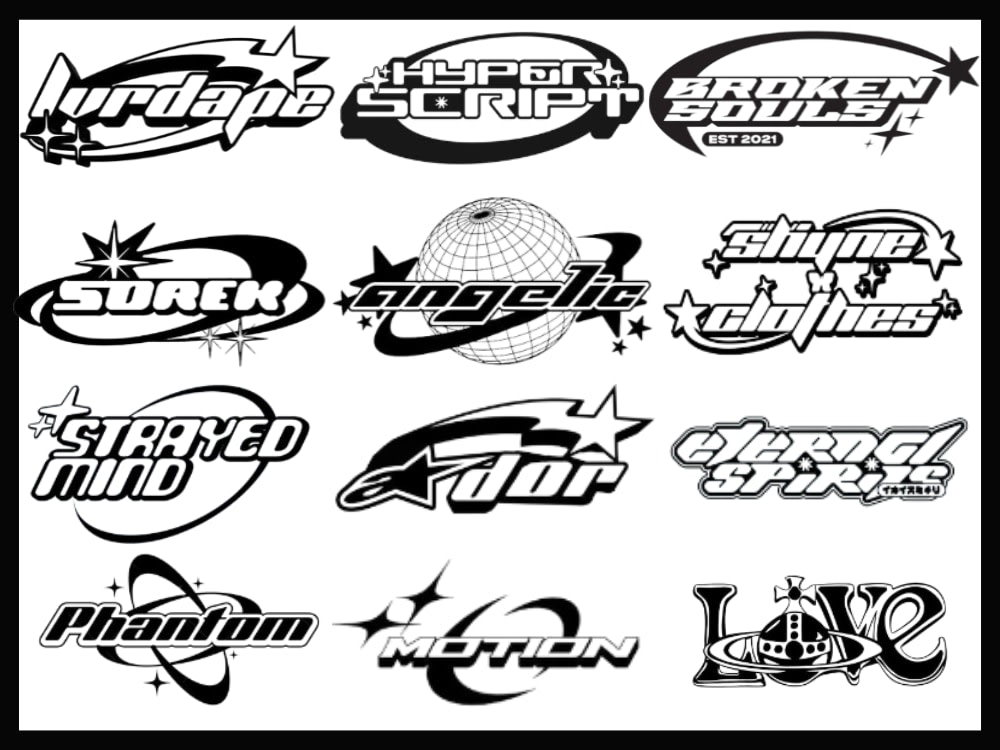 Design exclusive custom y2k style streetwear logo with your brand name ...