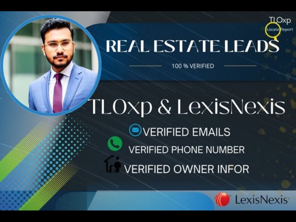 Verified Real Estate Leads Using premium tools with expert Upwork