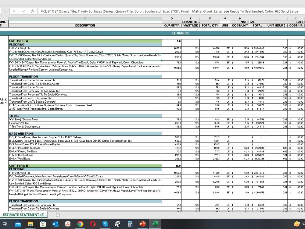 Detail flooring, tiling material takeoff, cost estimation Upwork
