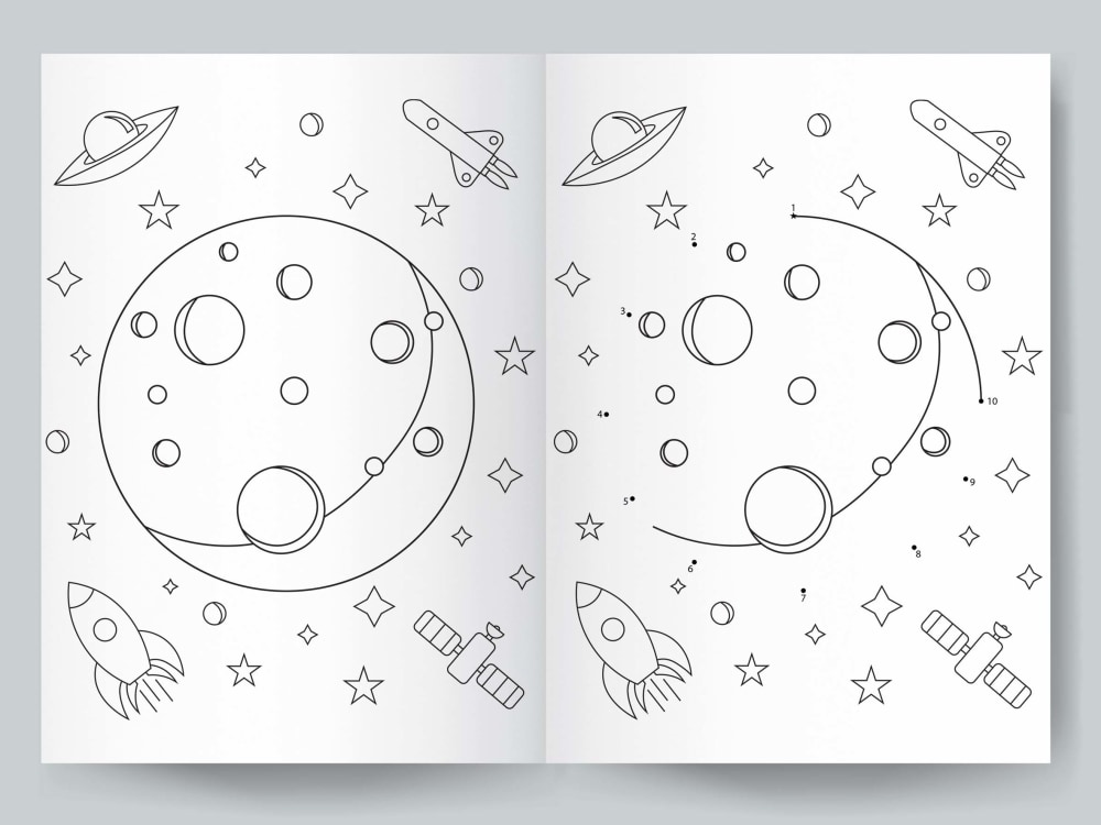 Dot-to-dot activity/coloring pages for kids and adults | Upwork