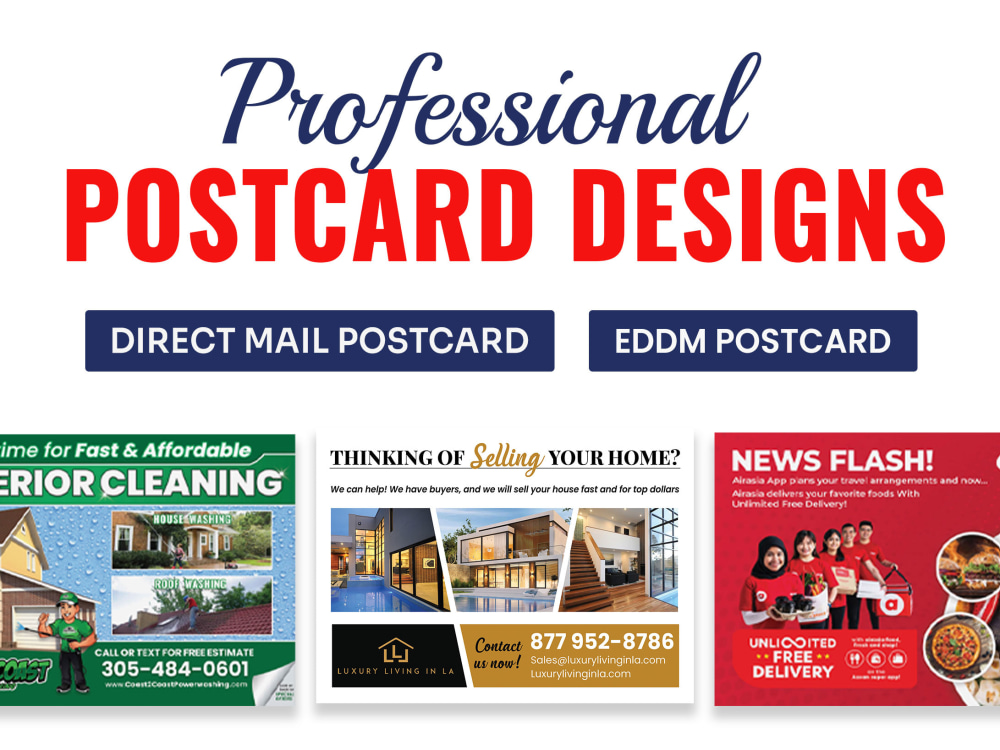 An Eyecatchy Postcard Design or Direct Mail & EDDM Postcard Design