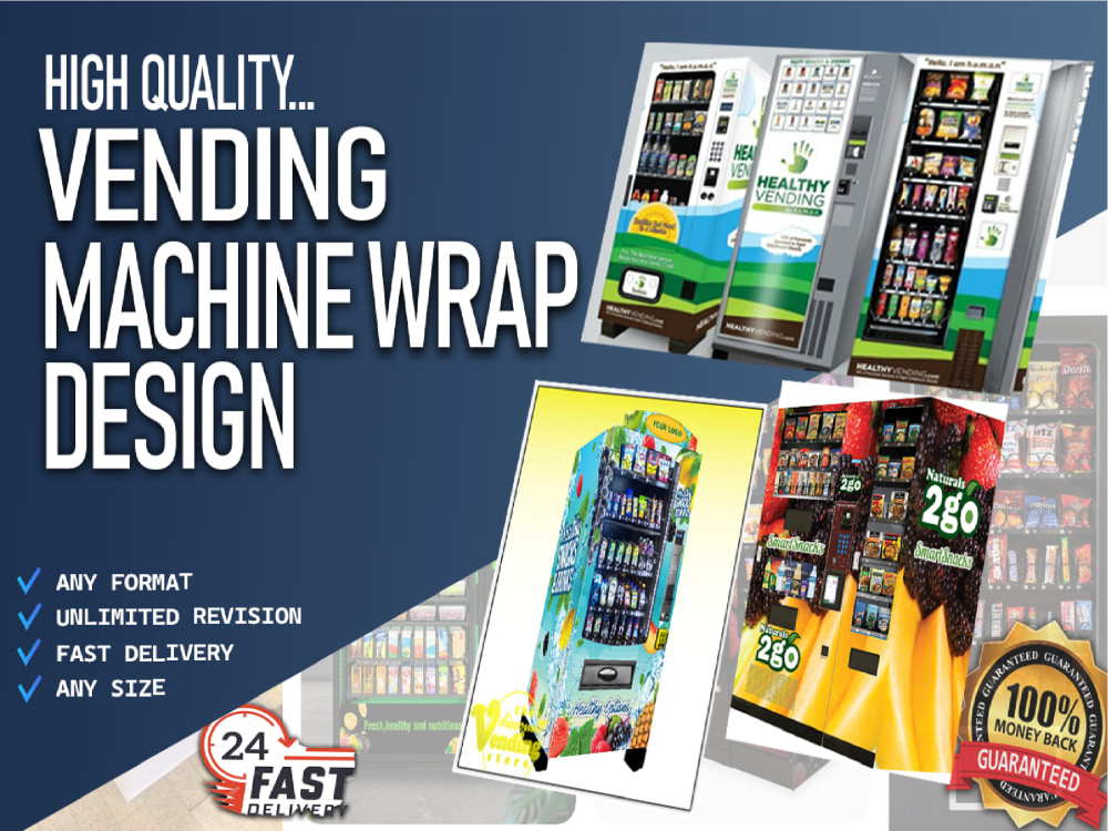 A modern vending machine wrap ATM machine wrap design in 4 hour Upwork