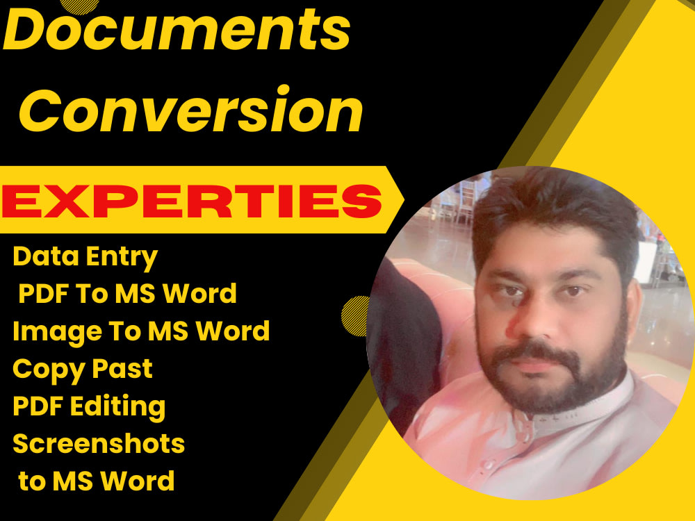 PDF convert Word I Data Entry I CopyPast I Image to Word IExcel